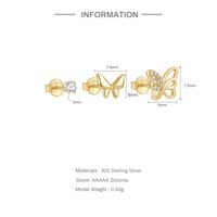 1 Jeu Style Simple Star Papillon Placage Argent Sterling Boucles D'oreilles main image 3