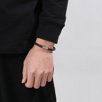 Simple Style Solid Color Leather Rope Men's Bracelets Necklace main image 8