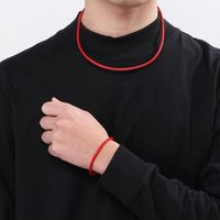 Simple Style Solid Color Leather Rope Men's Bracelets Necklace main image 10