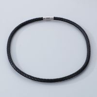 Simple Style Solid Color Leather Rope Men's Bracelets Necklace main image 6