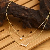 Copper Simple Style Solid Color Inlay Zircon Pendant Necklace sku image 1