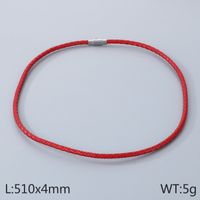 Simple Style Solid Color Leather Rope Men's Bracelets Necklace sku image 6