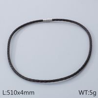 Simple Style Solid Color Leather Rope Men's Bracelets Necklace sku image 8