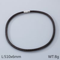 Simple Style Solid Color Leather Rope Men's Bracelets Necklace sku image 10