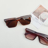 IG Style Elegant Solid Color Pc Resin Square Diamond Full Frame Women's Sunglasses main image 3