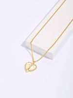Copper Elegant Simple Style Lips Heart Shape Plating Inlay Zircon Pendant Necklace main image 7