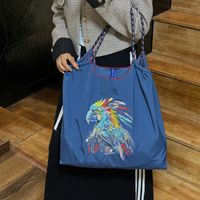 Women's Large Nylon Color Block Ethnic Style Classic Style Square Open Shoulder Bag sku image 3