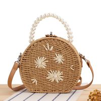 Women's Small Straw Solid Color Vintage Style Classic Style Semicircle Lock Clasp Straw Bag sku image 1