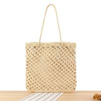 Women's Large Paper String Solid Color Business Zipper Straw Bag main image 5