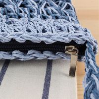 Women's Small Paper String Color Block Classic Style Zipper Shoulder Bag main image 5