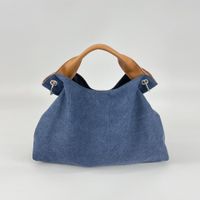 Women's Medium Canvas Color Block Vintage Style Classic Style Magnetic Buckle Handbag sku image 1