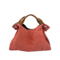 Women's Medium Canvas Color Block Vintage Style Classic Style Magnetic Buckle Handbag main image 3