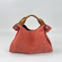Women's Medium Canvas Color Block Vintage Style Classic Style Magnetic Buckle Handbag sku image 3