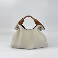 Women's Medium Canvas Color Block Vintage Style Classic Style Magnetic Buckle Handbag sku image 4