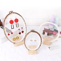 Elegant Sweet Round PP Solid Wood Lace Jewelry Rack main image 3