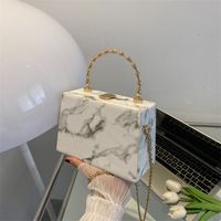 Women's Arylic Color Block Classic Style Square Lock Clasp Handbag main image video