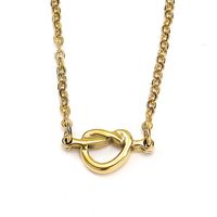 Titanium Steel Vintage Style Heart Shape Plating Pendant Necklace main image 4