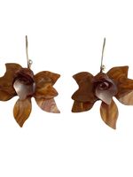 1 Pair Vintage Style Flower Plating Metal Drop Earrings main image 2
