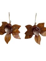 1 Paire Style Vintage Fleur Placage Métal Boucles D'oreilles main image 2