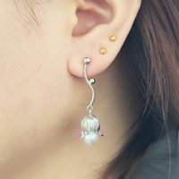 1 Pair Sweet Simple Style Flower Plating Inlay Metal Pearl Drop Earrings main image 1