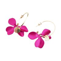 1 Pair Sweet Simple Style Flower Stoving Varnish Metal Drop Earrings main image 5