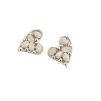 1 Pair Simple Style Heart Shape Plating Inlay Mixed Materials Shell Ear Studs main image 2