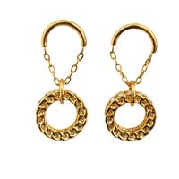 1 Paire Style Simple Cercle Placage Incruster Alliage Le Cuivre Perle Boucles D'oreilles main image 2