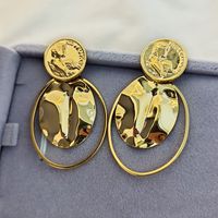 1 Pair Simple Style Angel Oval Plating Copper Drop Earrings main image 5