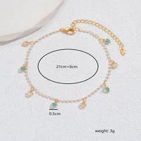 Sweet Square Heart Shape Copper Plating Inlay Zircon Women's Anklet sku image 3