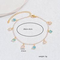 Sweet Square Heart Shape Copper Plating Inlay Zircon Women's Anklet sku image 5