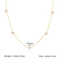 Simple Style Star Sterling Silver 18k Gold Plated White Gold Plated Pendant Necklace main image 2