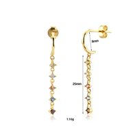 1 Pair Simple Style Geometric Plating Sterling Silver 18k Gold Plated Hoop Earrings Drop Earrings Ear Studs main image 2