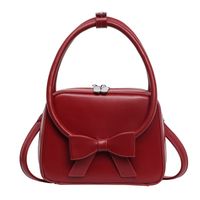 Women's Medium Pu Leather Bow Knot Cute Flip Cover Handbag sku image 2
