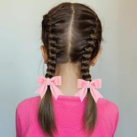أطفال أسلوب بسيط عقدة القوس مزج المواد صنع يدوي مشبك شعر main image 5