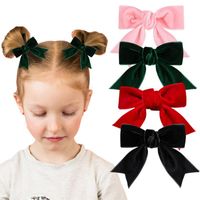 Kinder Einfacher Stil Bogenknoten Gemischte Materialien Handgemacht Haarklammer main image 6