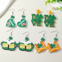 1 Pair Classic Style Shamrock Beer Letter Arylic main image 1