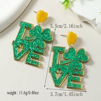 1 Pair Classic Style Shamrock Beer Letter Arylic sku image 1