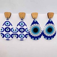 1 Pair Casual Simple Style Devil's Eye Water Droplets Arylic Drop Earrings main image 1