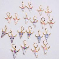 1 Pair Casual Retro Simple Style Cattle Metal Drop Earrings main image 6