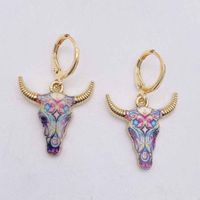 1 Par Casual Retro Estilo Simple Vacas Metal Pendientes De Gota main image 4