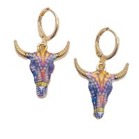 1 Pair Casual Retro Simple Style Cattle Metal Drop Earrings main image 3