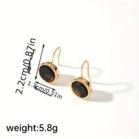 1 Pair Vintage Style Solid Color Inlay Natural Stone Copper Natural Stone Drop Earrings sku image 1