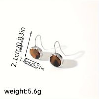 1 Pair Vintage Style Solid Color Inlay Natural Stone Copper Natural Stone Drop Earrings sku image 2