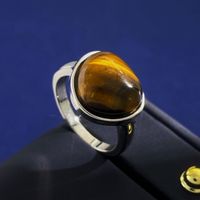 Wholesale Simple Style Geometric Copper Plating Artificial Gemstones Rings sku image 6