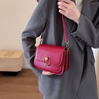 Women's Medium Pu Leather Solid Color Vintage Style Flip Cover Crossbody Bag main image 2