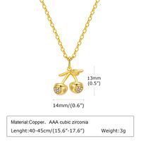 Wholesale Sweet Cherry Copper Gold Plated Pendant Necklace sku image 1