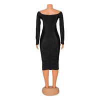 Women's Pencil Skirt Fashion Boat Neck Patchwork Sleeveless Solid Color Midi Dress Daily main image 2