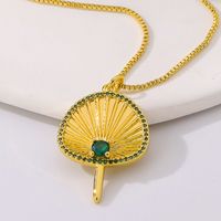 Ig Style Simple Style Rainbow Lollipop Copper Plating Inlay Zircon Gold Plated Pendant Necklace main image 3