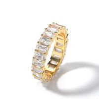 Wholesale Simple Style Solid Color Copper Inlay Zircon Rings main image 3