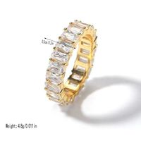 Wholesale Simple Style Solid Color Copper Inlay Zircon Rings main image 4
